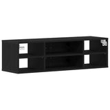 Wall Shelf with Door Black Oak 140 x 41 x 75 cm Engineered Wood 862601