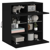 TV Wall Cabinet with LED Lights Black 58.5x30x60.5 cm 837093