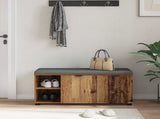 Hall Bench Old Wood 100 x 38 x 46 cm Engineered Wood and Fabric 891518