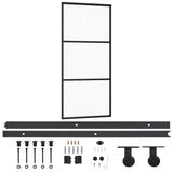 Sliding Door with Hardware Set ESG Glass&Aluminium 90x205 cm 3081941