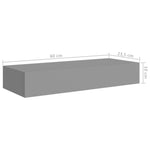 ZNTS Wall-mounted Drawer Shelf Grey 60x23.5x10cm MDF 330259