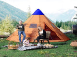 6 Men Tipi Tent with Carry Bag - Orange T3398P348698