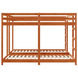 Triple Bunk Bed Frame Wax Brown 200 x 200 cm Solid Pine Wood 3414560