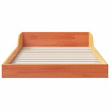 Bed Frame Wax Brown 100 x 220 cm Solid Pine Wood 873372