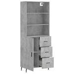 Highboard Concrete Grey 69.5x34x180 cm Engineered Wood 3189465