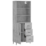 Highboard Concrete Grey 69.5x34x180 cm Engineered Wood 3189465