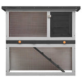 170831 Outdoor Rabbit Hutch 1 Door Grey Wood