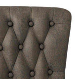 Slipper Chair Dark Grey 56.5 x 70 x 110 cm Faux Suede Leather 42020688