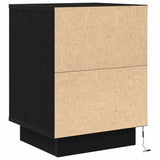 Bedside Cabinets with LED Lights 2 pcs Black 38x34x50 cm 861268