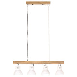 Industrial Ceiling Lamp White E27 Mango Wood 320524