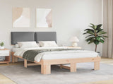 Bed Frame with Upholstered Headboard Light Grey 120 x 200 cm 877279