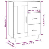 Sideboard Concrete Grey 69,5x34x90 cm Engineered Wood 812208