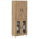 Highboard 2 pcs Artisan Oak Engineered Wood and Glass 3403166