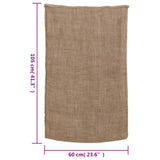 Jute Sacks 10 pcs 60x105 cm 100% Jute 220 gsm 155778