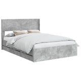 Bed Frame with Storage and Headboard Concrete Grey 150 x 200 cm 3414296