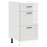 ZNTS Kitchen Base Cabinet Porto High Gloss White Engineered Wood 854222