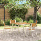 Garden Chair 4 pcs Solid Acacia Wood and Stainless Steel 42006202