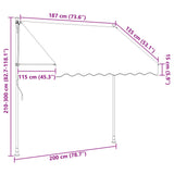 Manual Retractable Awning Black 200 cm 42037039