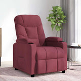 Massage Chair Wine Red Fabric 339095