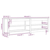 Shoe Bench White 160x36.5x50 cm Solid Wood Pine 821725