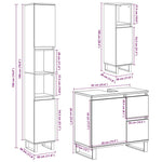 3 Piece Bathroom Furniture Set Concrete Grey Engineered Wood 3324957