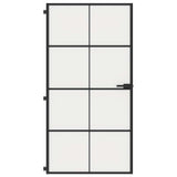 Interior Door Slim Black 102,5x201,5 cm Tempered Glass and Aluminium 155131
