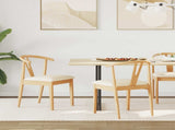 Dining Chair 2 pcs Natural and Light Solid Rubber Wood 42020404