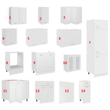 14 Piece Kitchen Cabinet Set Lyon White Engineered Wood 3067666