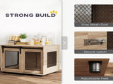 Dog Crate Furniture with Sliding Door for Medium Dogs, Brown T3398P349636