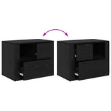 Bedside Cabinet Black Oak 35 x 60 x 50 cm Engineered Wood 881089