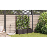 Garden Planter 3 pcs Brown 120 x 40 x 143 cm Plastic 42002817