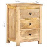 ZNTS Bedside Cabinet 45x35x60 cm Solid Mango Wood 320807