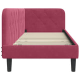 Corner Bed Frame with Headboard Wine Red 80 x 200 cm Velvet 42016590