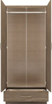 ZNTS Nevada 2 Door 1 Drawer Wardrobe 100-101-115