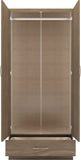 ZNTS Nevada 2 Door 1 Drawer Wardrobe 100-101-115