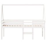 High Sleeper Bed without Mattress White 75x190 cm Small Single Solid Wood Pine 3282102