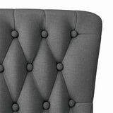 Slipper Chair Dark Grey 56.5 x 70 x 110 cm Fabric 42020679