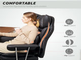 Leathaire Reclining Office Chair with Lumbar Support Pillow - Black T3398P377422