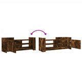 TV Cabinet Smoked Oak 100x35x40 cm Engineered Wood 848378