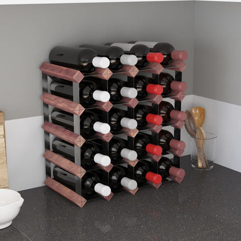 ZNTS Wine Rack for 20 Bottles Brown Solid Wood Pine 340892