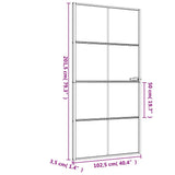 Interior Door Slim Black 102.5x201.5 cm Tempered Glass and Aluminium 155130