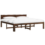 Double Bed Frame with Headboard ROSTOCK Dark Brown 180 x 200 cm 3405467