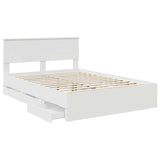 Bed Frame with Drawer White 160 x 200 cm Engineer Wood 3407963