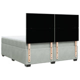 Box Spring Bed with Mattress Light Grey 200x200 cm Velvet 3290996