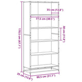 Bookcase Black 80.5x35x170.5 cm Engineered Wood 3300855