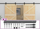 Sliding Door 2 pcs 80 x 210 cm Solid Pine Wood 3444870