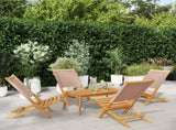 Folding Garden Chairs 4 pcs Taupe Fabric and Solid Wood 3214643