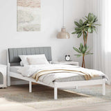 Bed frame White and light grey 100 x 200 cm Solid pine wood 878703