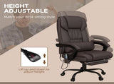 6-Point Massage Office Chair, PU Leather Desk Chair with Adjustable Height and Footrest for Home T3398P328211