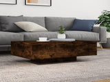 Coffee Table with LED Lights Smoked Oak 85x55x31 cm 836613